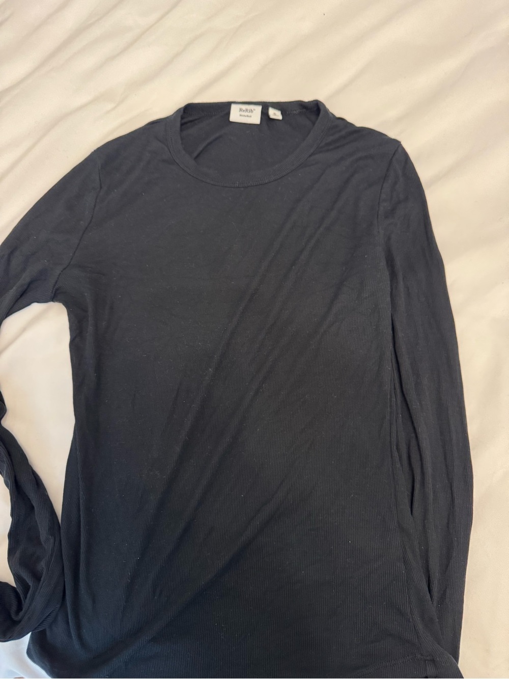 Aritzia Black Long Sleeve Crewneck Top